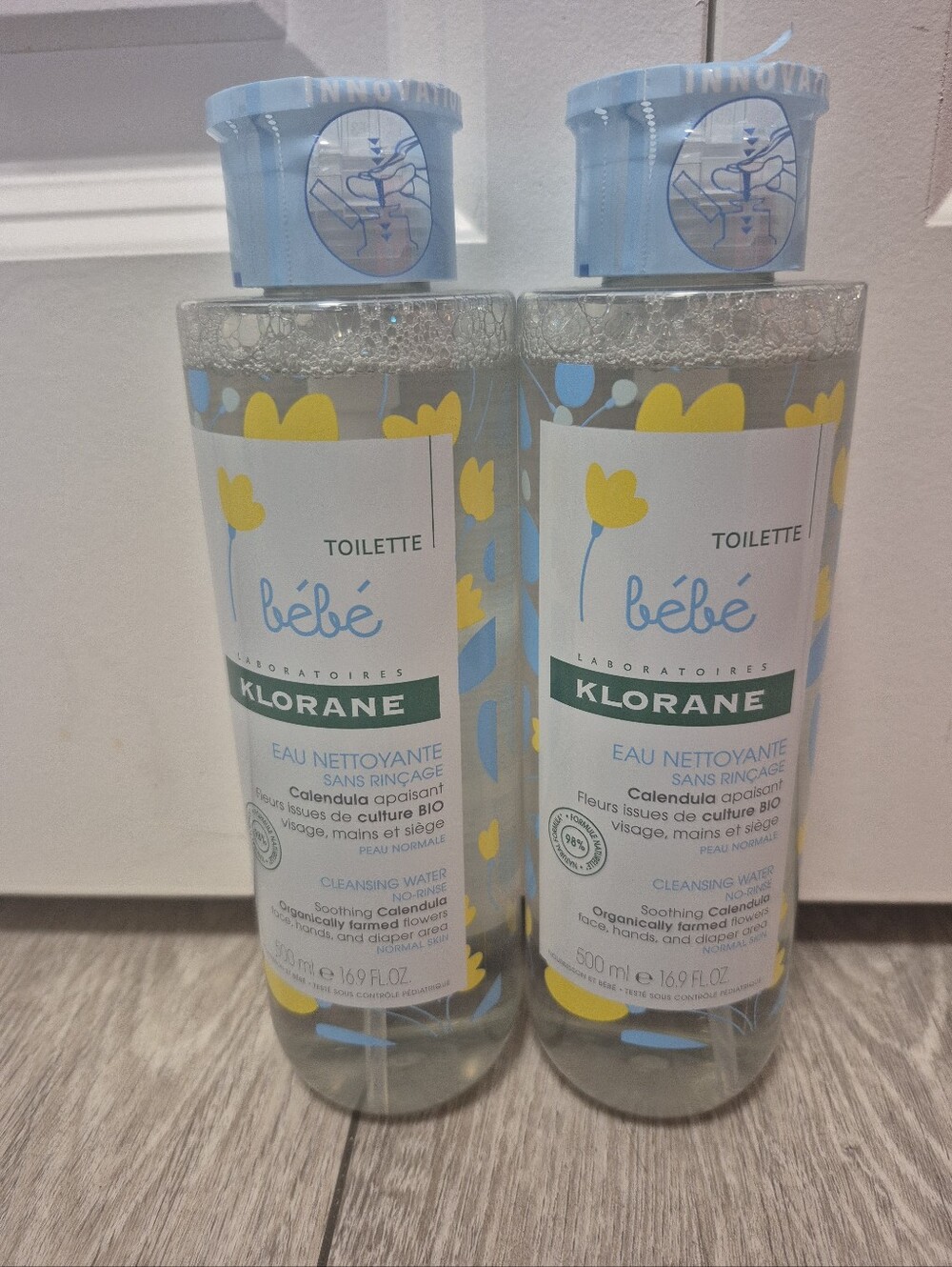 2 PACK KLORANE BEBE Baby Soothing Cleansing Water with Calendua Rinse Free Sooth
